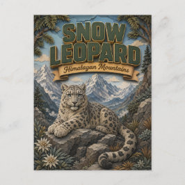 Cartão Postal Leopardo-das-neves Montanhas Himalaias POPCUT