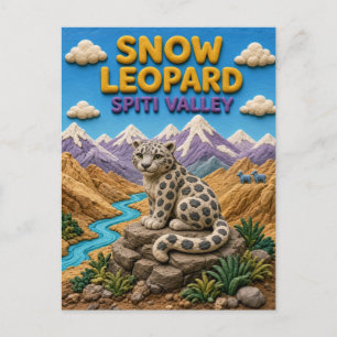 Cartão Postal Leopardo-das-neves Vale de Spiti Moderno KlayKoo