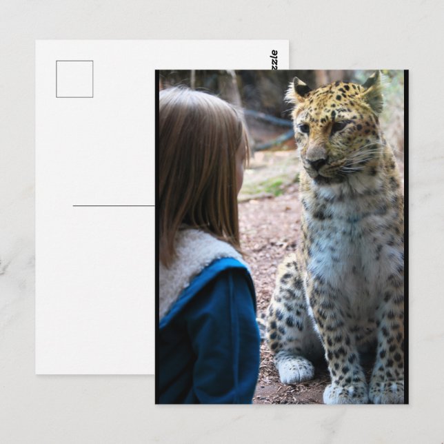 Cartão Postal Leopardo e Criança (Frente/Verso)