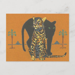 Cartão Postal Leopardo e Panther