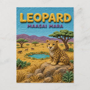 Cartão Postal Leopardo Maasai Mara Moderno KlayKoo