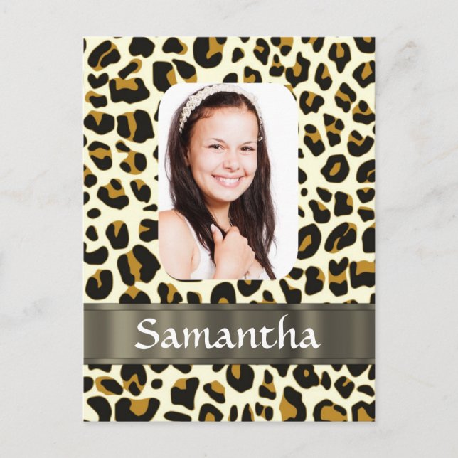Cartão Postal Leopardo personalizado (Frente)