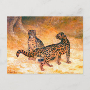 Cartão Postal Leopardos de Jacques-Laurent Agasse