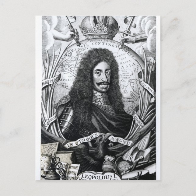 Cartão Postal Leopold I , Rei da Hungria e Santo Romano (Frente)