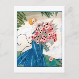 Cartão Postal Lepape Art Deco Fashion Illustration Summer