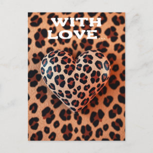 Cartão Postal Lepard Print Love