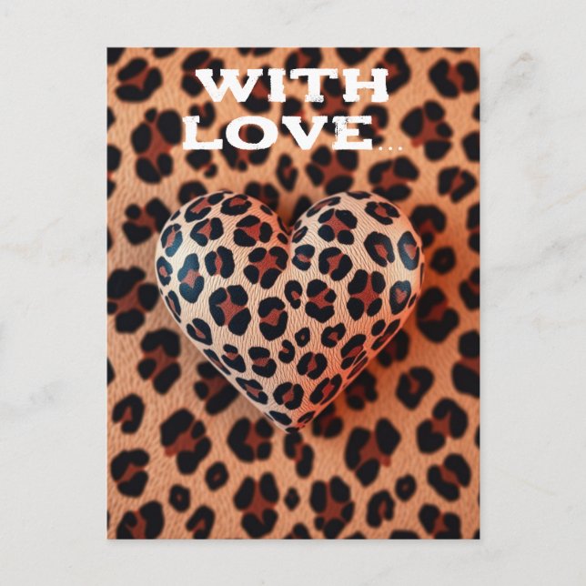 Cartão Postal Lepard Print Love (Frente)