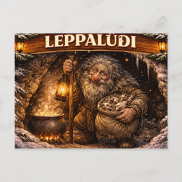 Cartão Postal Leppaludi Icelandic Yule Lad