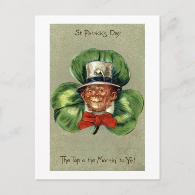 Cartão Postal Leprechaun Repro Vintage 1908 (Frente)