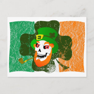 Cartão Postal Leprechaun Skull