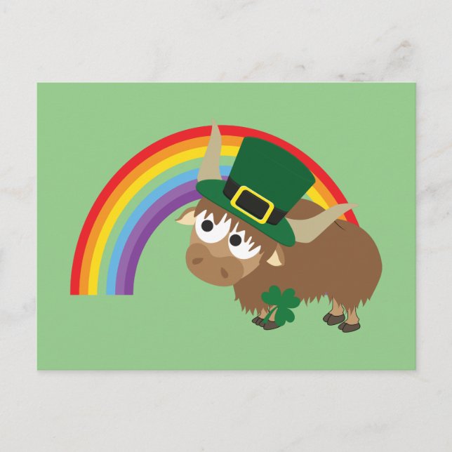 Cartão Postal Leprechaun Yak (Frente)