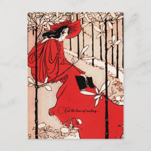 Cartão Postal Ler minhoca vintage retrô clássico