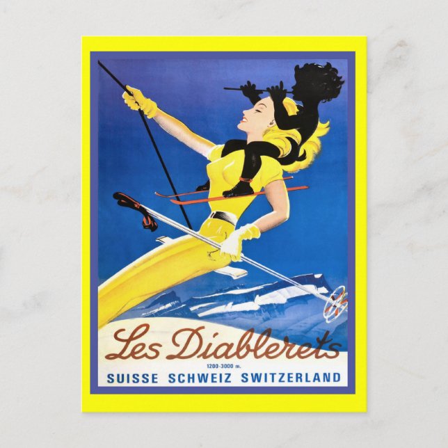 Cartão Postal Les Diablerets, Suiça (Frente)