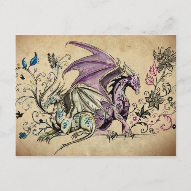 Cartão Postal Les dragons fleuris - (Frente)