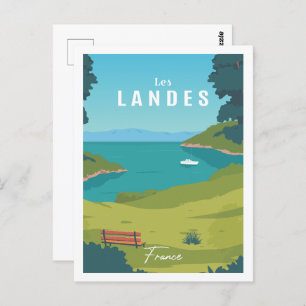 Cartão Postal Les Landes France Famoso Viagem Place Ilustração