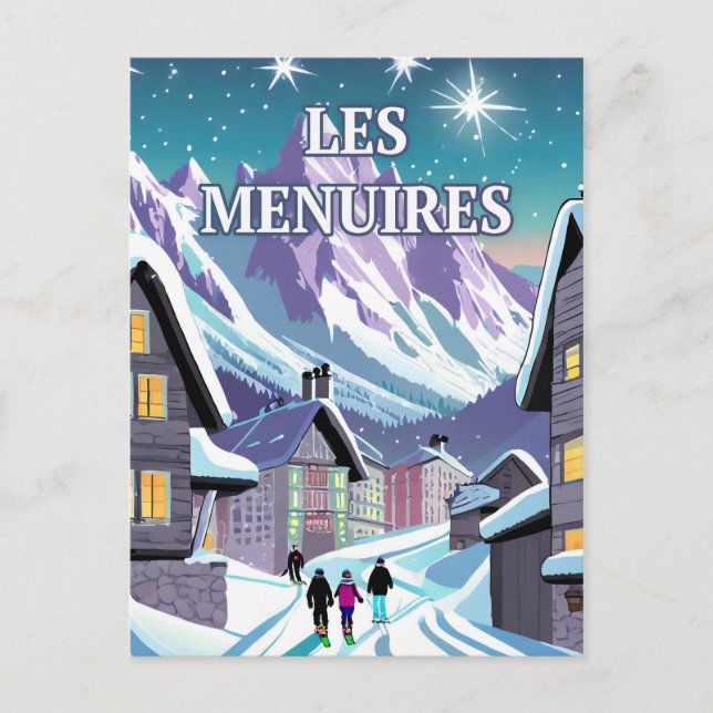 Cartão Postal Les Menuires : Éclat d'hiver dans les Alpes (Frente)