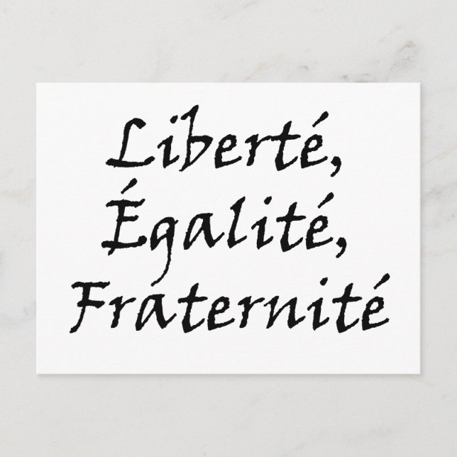 Cartão Postal Les Misérables Love Liberté, Égalité, Fraternité (Frente)