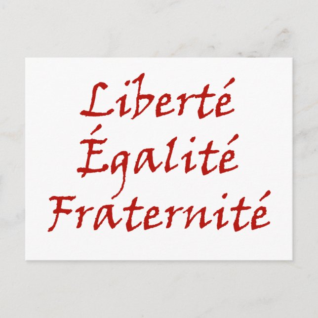 Cartão Postal Les Misérables Love Liberté, Égalité, Fraternité (Frente)