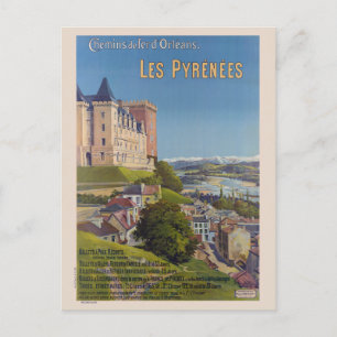 Cartão Postal Les Pyrénées France Poster vintage 1899