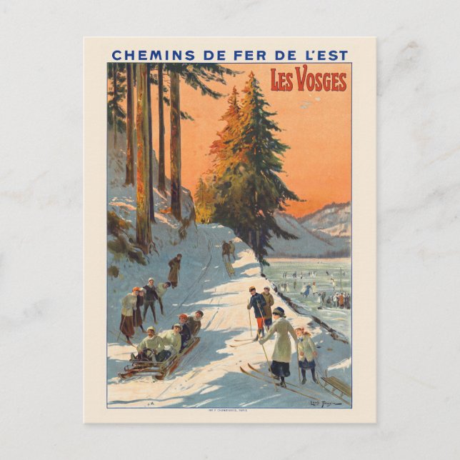 Cartão Postal Les Vosges France Poster vintage 1912 (Frente)