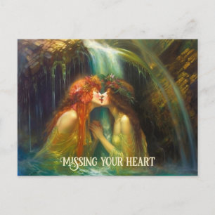 Cartão Postal Lésbicas em água caindo