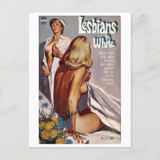 Cartão Postal Lésbicas em branco, enfermeiras lésbicas, retrô, r