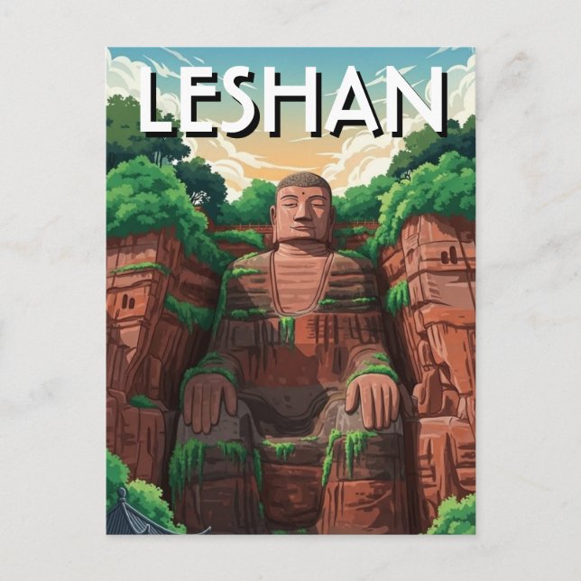 Cartão Postal Leshan Giant Buddha China Travel (Frente)