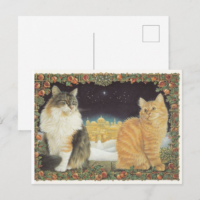 CARTÃO POSTAL LESLEY ANNE IVORYS CHRISTMAS CAT (Frente/Verso)