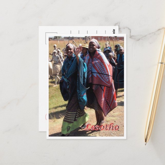 Cartão Postal Lesoto - Mulheres de Basotho - (Frente/Verso In Situ)