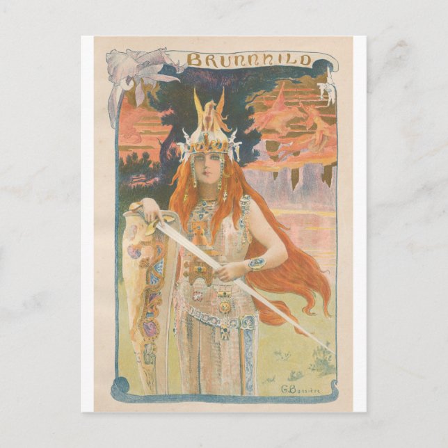 Cartão Postal L'Estampe Moderne: Brunnhild, Gaston Bussiere (Frente)