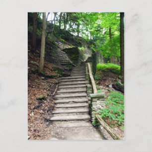 Cartão Postal Letchworth State Park Stone Stairs To Waterfall