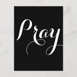 Cartão Postal Letra bonito do script PRAY |