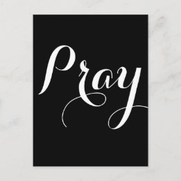 Cartão Postal Letra bonito do script PRAY |