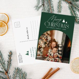 Cartão Postal Letra elegante no natal moderno da fotografia