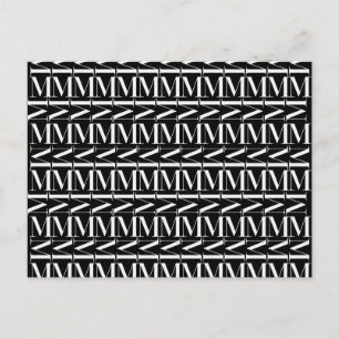 Cartão Postal Letra Inicial de Monograma M