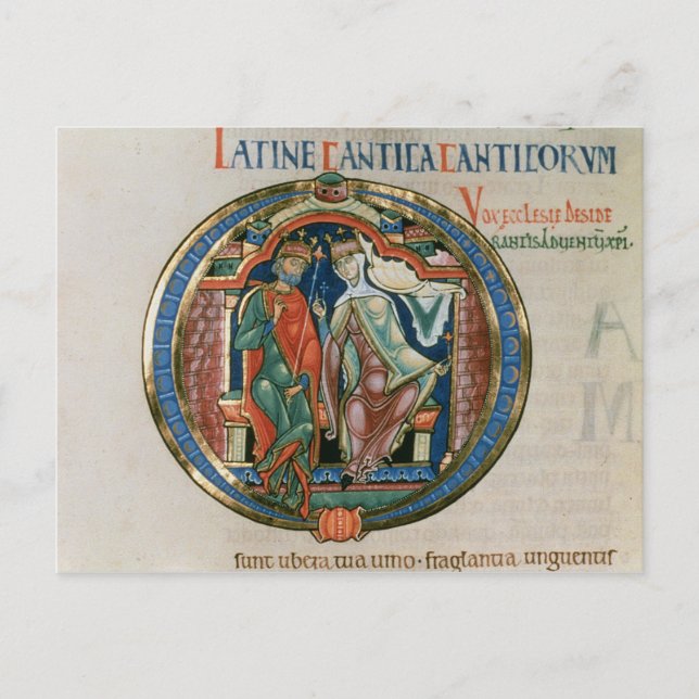 Cartão Postal Letra inicial 'O' Osculatur me - Deixe-me beijar (Frente)