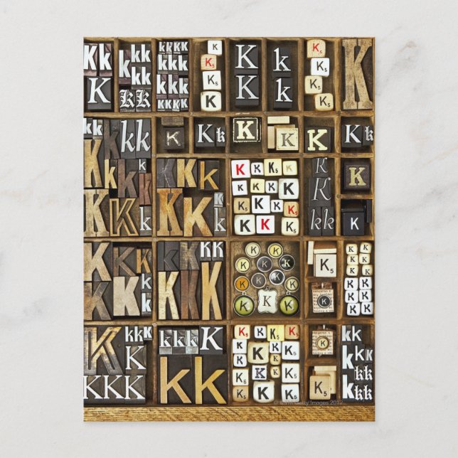Cartão Postal Letra K (Frente)