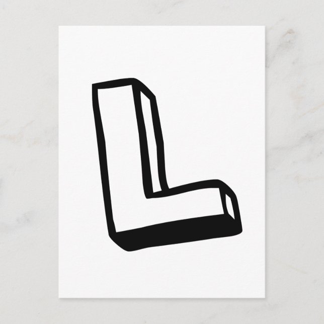 Cartão Postal Letra L (Frente)