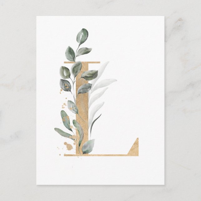 Cartão Postal Letra L Monograma (Frente)