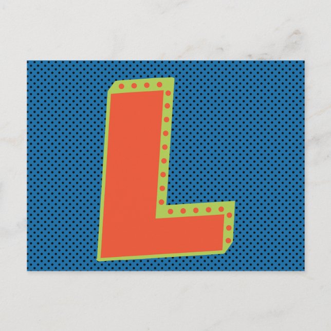 Cartão Postal Letra Maiúscula L (Frente)