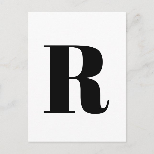 Cartão Postal Letra Moderna | Minimalista de Alfabeto Personaliz (Frente)