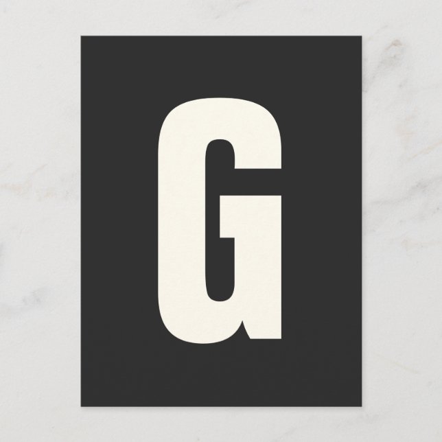 Cartão Postal Letra Monográfica Inicial Simples Negrito Personal (Frente)