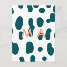 Letra monograma laranja pastel bolinha azul mascul