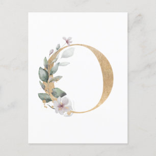 Cartão Postal Letra O Monograma