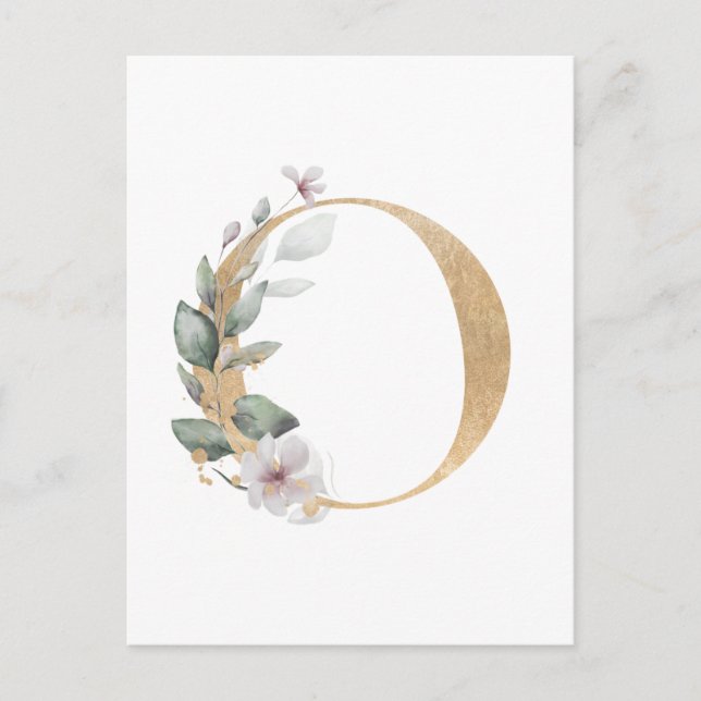 Cartão Postal Letra O Monograma (Frente)