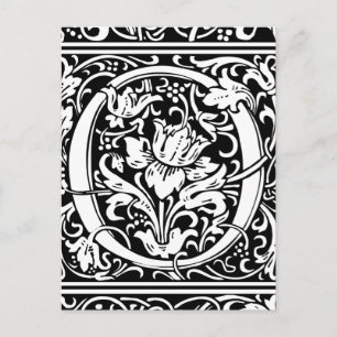 Cartão Postal Letra O Monograma Medieval Arte Nova