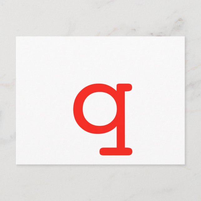Cartão Postal Letra q (Frente)