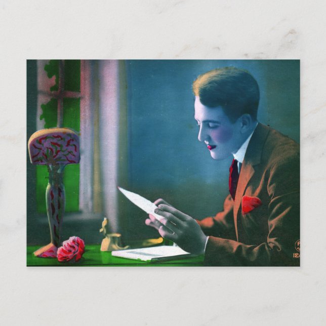 Cartão Postal Letra Romântica Escritora (Frente)