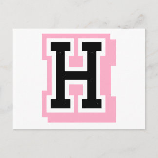 Cartão Postal letra rosa preta H