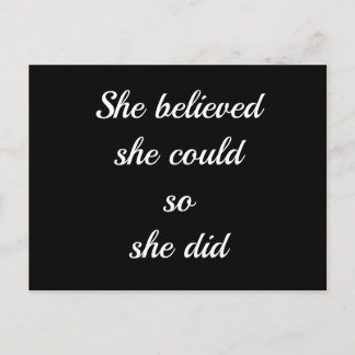 Cartão Postal Letra simples de citação inspiracional